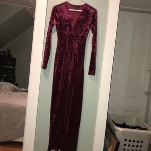 Red velvet long sleeve dress from Forever 21